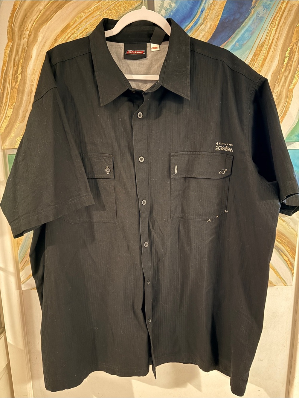Dickies Black Short-Sleeve Button Down Shirt